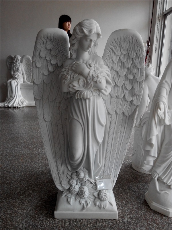White Marble Angel Sculptures