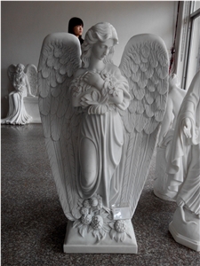 White Marble Angel Sculptures
