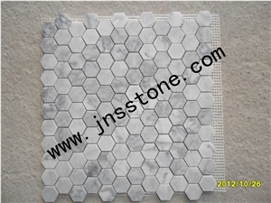 Carrara White Mosaics,Hexagon Mosaic