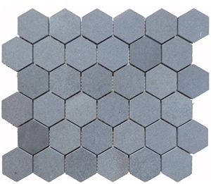 China Grey Basalt Basalt Hexagon Mosaic,Grey Basalt Hexagon Mosaic,Lava Stone,Basaltina,Basalto,Inca Grey