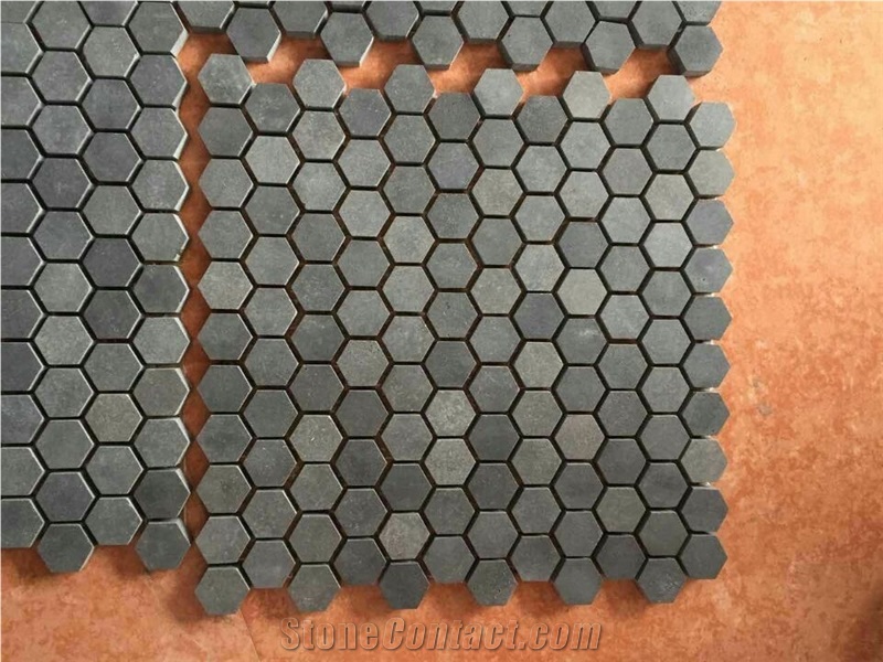 China Grey Basalt Mosaic,Hexagon Mosaic