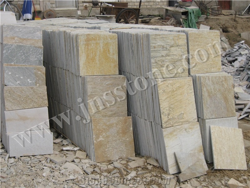 China Yellow Slate Tiles & Tiles/Walling/Flooring/Paving/Rusty/China Slate Tiles