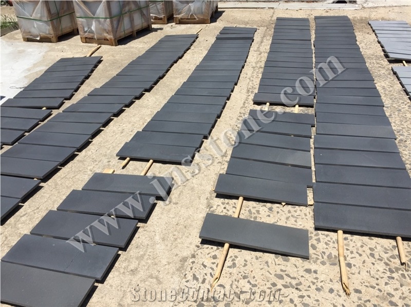 Hainan Black Basalt Tiles & Slabs / Honed Dark Bluestone / China Black Basalt for Walling ,Clading,Flooring,Interior&Exterior