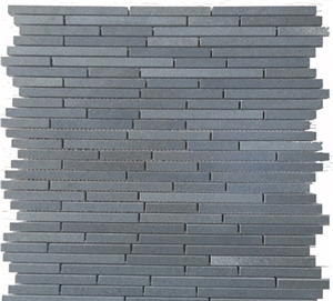 Hainan Grey Basalt Linear Strips Mosaic,Lava Stone,Basaltina,Basalto,Inca Grey , China Basalt Linear Strips Mosaic