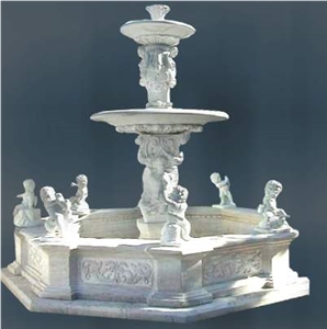 Garden White Marble Figure Statue Water Fountain