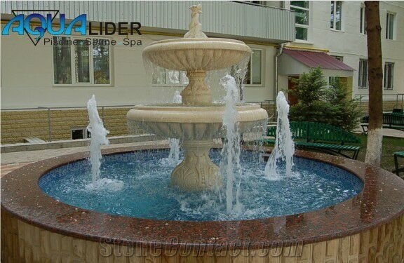 Golden Bay Water Fountain White Marble Stone Water Fountain Outdoor Water Fountain