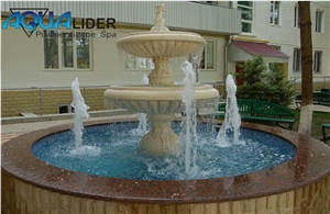 Golden Bay Water Fountain White Marble Stone Water Fountain Outdoor Water Fountain