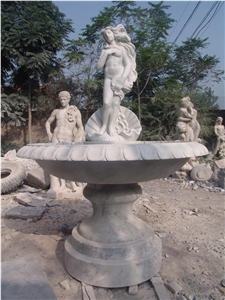 Outdoor Stone Garden Fountain, Marble Fountain, Water Fountain,Large White Marble Stone Fountain