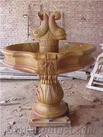 Sunset Red Color Marble Water Fountain,Outdoor & Indoor Garden Water Fountain Stone Water Fountain