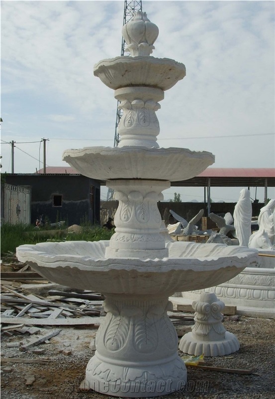 White Marble Outdoor Fountain,China White Marble Water Fountain Sale