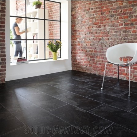 Nero Slate Riven Floor Tiles