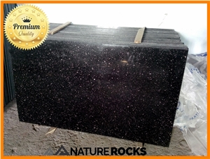 Black Galaxy Granite tiles & slabs, black polished granite walling tiles, flooring tiles 