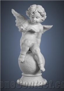 China Han White Marble Angel Sulpture