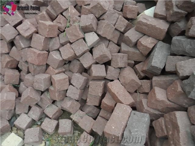 Red Sandstone Cube Stone & Pavers, Red Natural Sandstone Paving,Sandstone Walkway Pavers