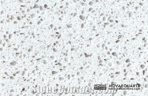 Nova White Quartz Stone Slabs Nv3010