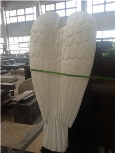 Indian Black Granite + Hunan White Marble Monument with Angel Design