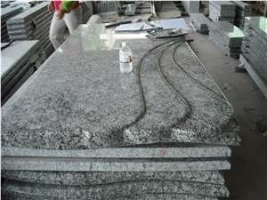 Factory Price Spray White Granite Tombstone for Sale