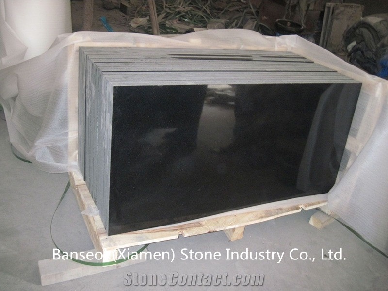 Fengzhen Black Granite Slabs & Tiles, China Pure Black Granite