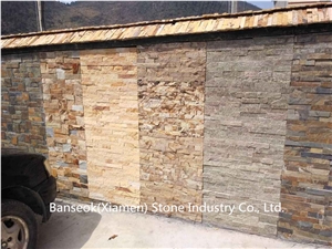Yellow-Vein Sandstone Cultured Stone, Beige Culture Stone for Wall and Building