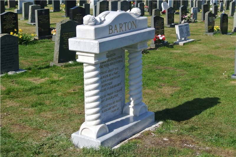 Carrara White Marble Headstone from United Kingdom