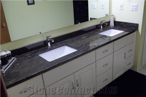 Titanium Granite Vanity Top with Square Stock Sinks