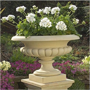 Beautiful Design China Yellow Granite Planter Pots for Garden Decoration