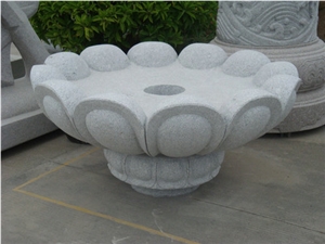 Beautiful Design Natural Stone China Grey Granite Flower Pots for Garden Decoration