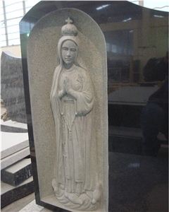 Black Granite The Virgin Mary Statue Headstones