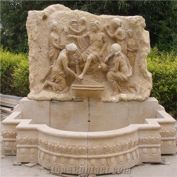 China Brown Marble Western Design Sculptured Fountains for Landscaping Garden