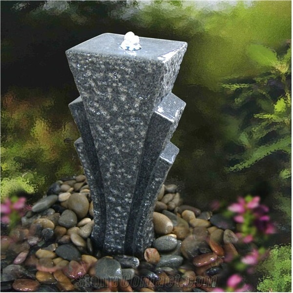 China G654 Black Granite Water Fountain with Special Design for Garden House Ornament