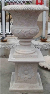 China Grey Granite Landscaping Garden Planter Pots for Decoration