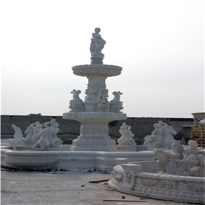 China Grey Granite Landscaping Garden Sculptured Water Fountain for Decoration