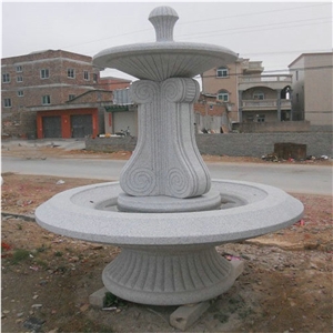 China Grey Granite Natural Stone Beautiful Design Fountain for Garden House Decoration