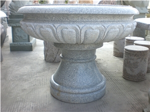 China Grey Granite Planter Pots for Garden House Decoration
