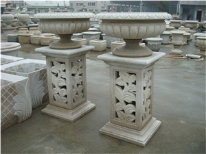 China Grey Granite Western Design Flower Pot