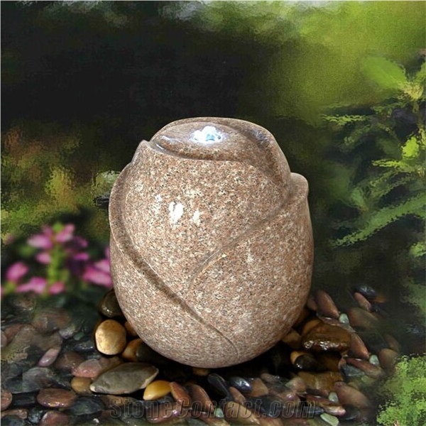 China Red Granite High Polished Water Fountains