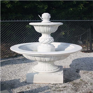 China White Marble Landscaping Fountain for Garden House Decoration