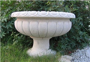 Decorative Natural Stone Granite Planter Garden Flower Pot