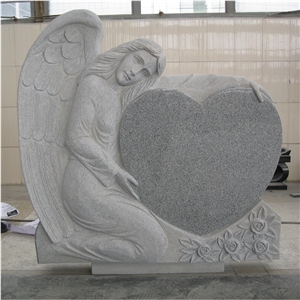 G603 Granite Angel Heart Design Gravestone