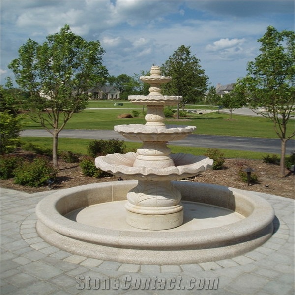 G682 Yellow Granite Fountain Landscaping Garden Decorative Water Fountain