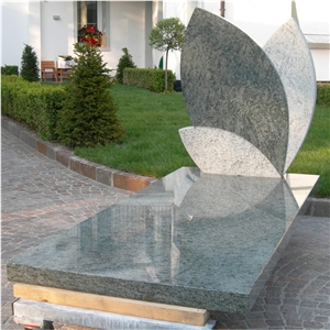 Green Granite Grave Stone Italian Monument Design