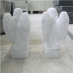 Guangxi White Marble Sculpture & Statue Cemetery Angel Statues Memorial Angel Sculptures
