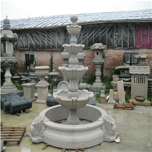 High Quality Grey Granite Water Fountain with Beautiful Design