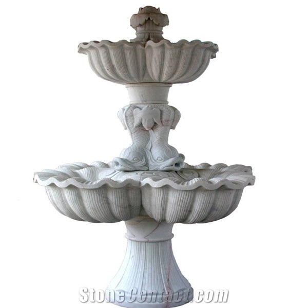 High Quality Modern Desigh Decorative Water Fountain, White Marble Fountain