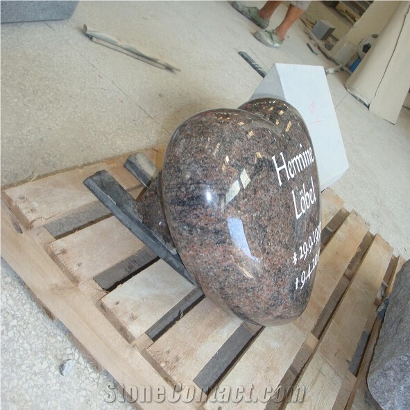 Himalaya Blue Granite Cussion Heart Design Headstones Tombstones