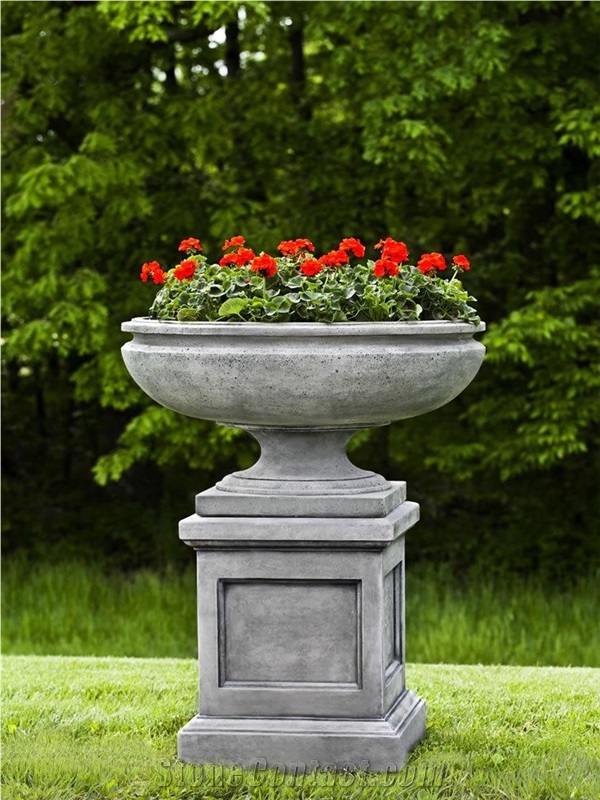 Natural Stone China Grey Granite Planter Pots for Exterior Flower Pots