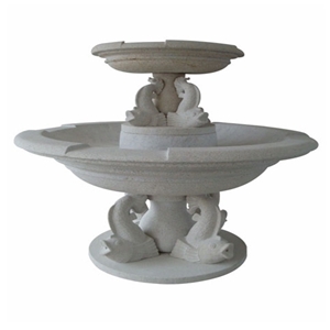 Natural Stone Special Design Decorative Water Fountain, Grey Marble Fountain