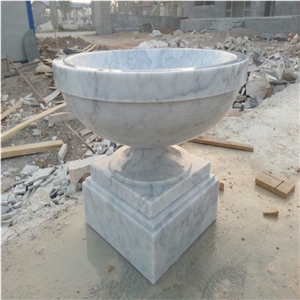 Outdoor China White Marble Flower Pots for Landscaping Garden