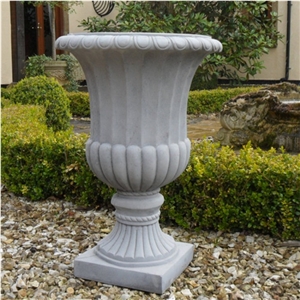 Outdoor Decorative Flower Pots for Garden House, Blue Savoy Grey Marble Flower Pots