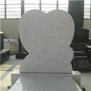 Pearl White Granite Heart Shaped Tombstones with Flower Vase